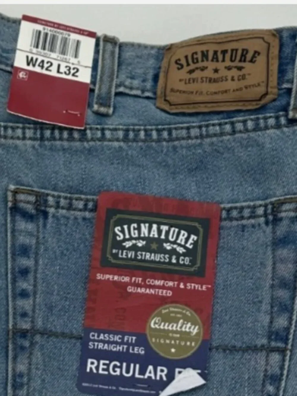 Levi's Signature W42 L32 Premium Comfort Regular Straight Men's Jeans Blue